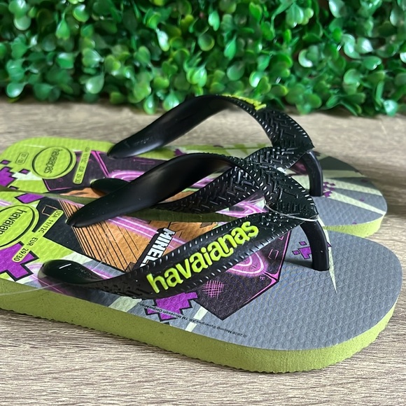 Havaianas Kids Top Minecraft Olive Flip Flops Size 11/12c - Picture 5 of 9